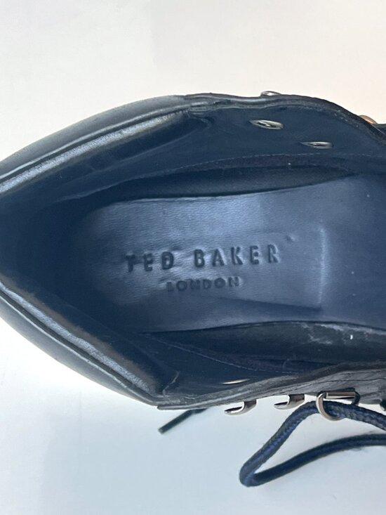 Men\'s Ted Baker London Liykerr Black & White Leather Ankle Hiking Boots Size 10